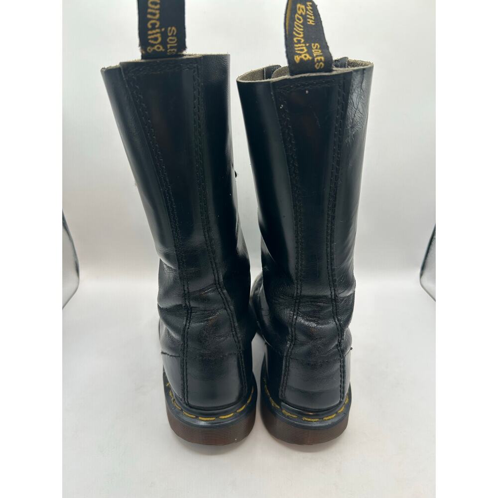 Vintage Dr Martens 1420 14 Eye black leather Combat boots England m 7 W 8 - Picture 5 of 9